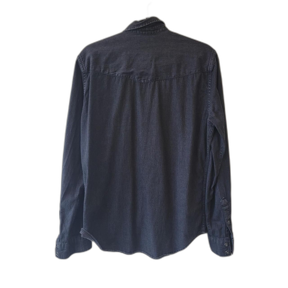 Gap Black Denim Button Down Shirt Long Sleeve Size M - Picture 2 of 8